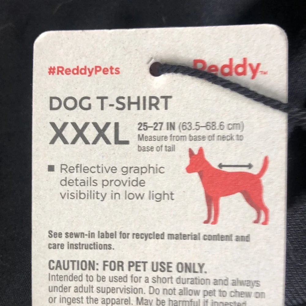 NWT reflective lightening bolt dog tee t-shirt XXXL